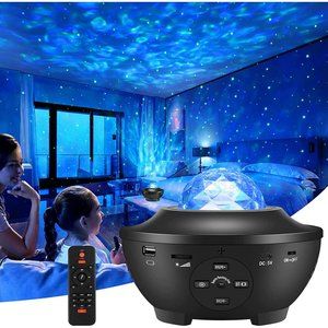 Star Projector Galaxy Projector LED OceanWave Night Light with Bluetooth Speaker